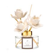 150 ml Seramik Gül Taşlı Bambu Çubuklu White Jasmine Oda Kokusu