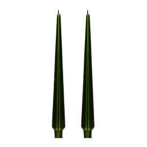 2li Yeşil Piramit Şamdan Mum Seti-33 cm
