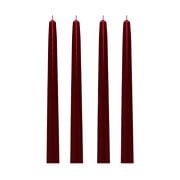 4'lü Bordo Konik Şamdan Mum Seti