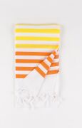Sarı Turuncu Çizgili Pamuk Peştemal