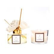 150 ml Black Vanilya Oda Kokusu ve Çiçek Dekorlu Kokulu Vegan Mum Seti