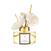 150 ml Seramik Çiçek Taşlı Bambu Çubuklu Vanilya Sandal Oda Kokusu