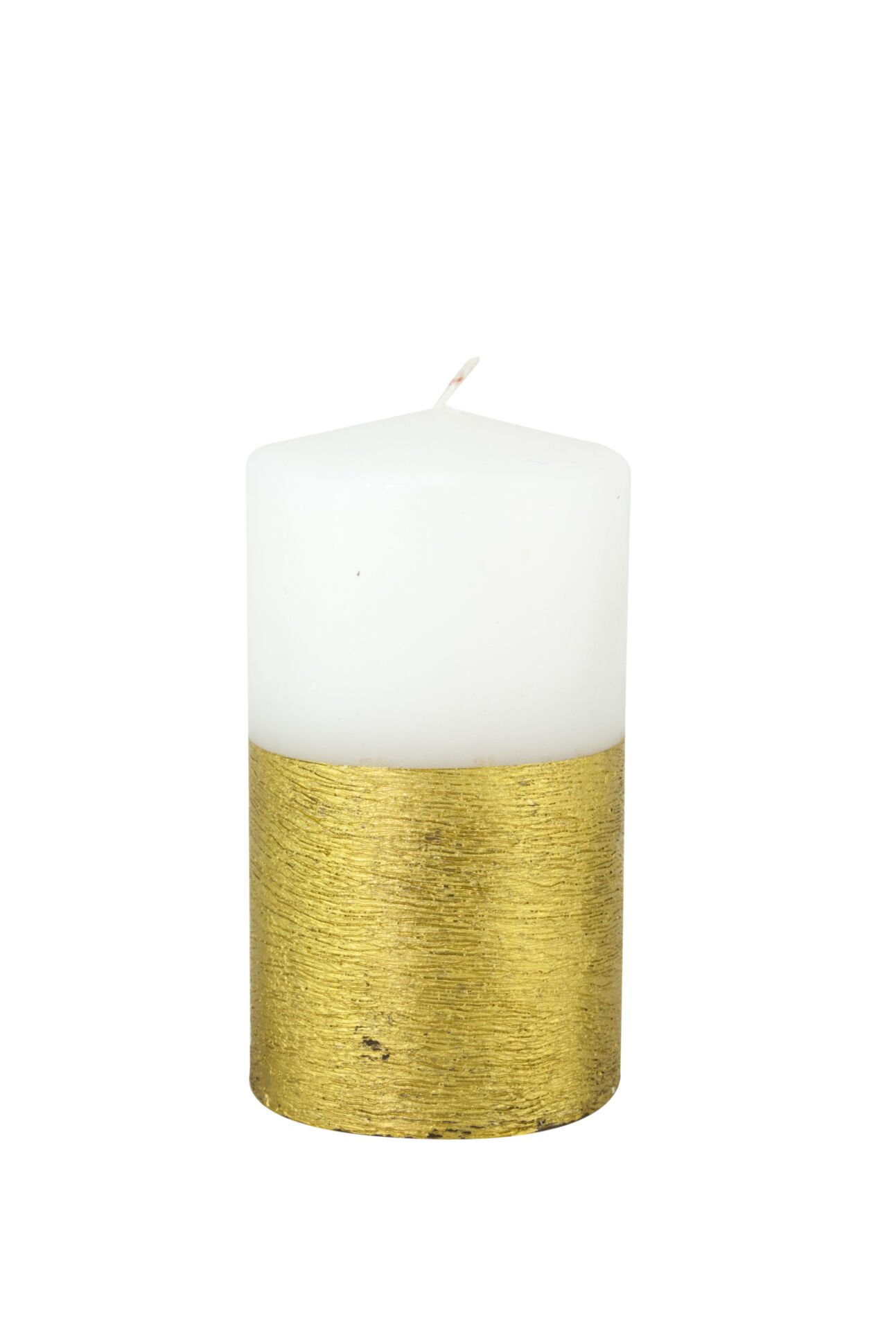 7x12 cm Altın Taramalı Silindir Mum