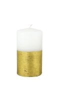 7x12 cm Altın Taramalı Silindir Mum