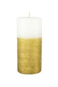 7x15 cm Altın Taramalı Silindir Mum
