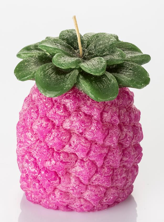 Dekoratif Pembe Ananas Mum