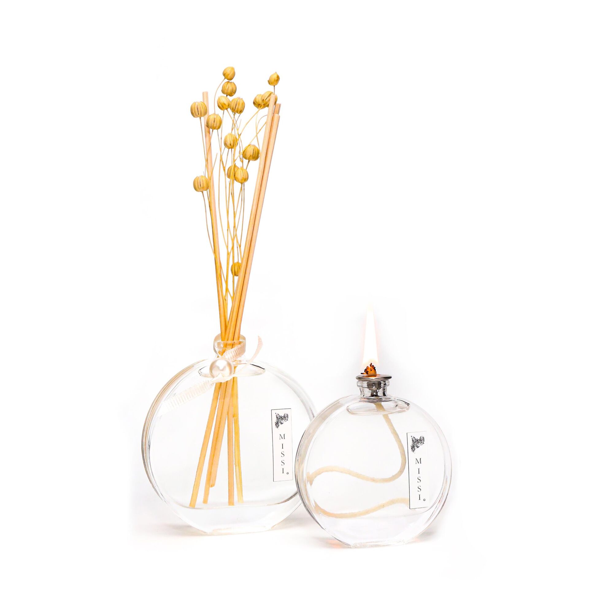 Doğal Çiçekli Yasemin Sandal Oda Kokusu ve Kandil Seti