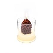 Büyük Üfleme Cam İçi Kozalak Dekorlu Vegan Mum