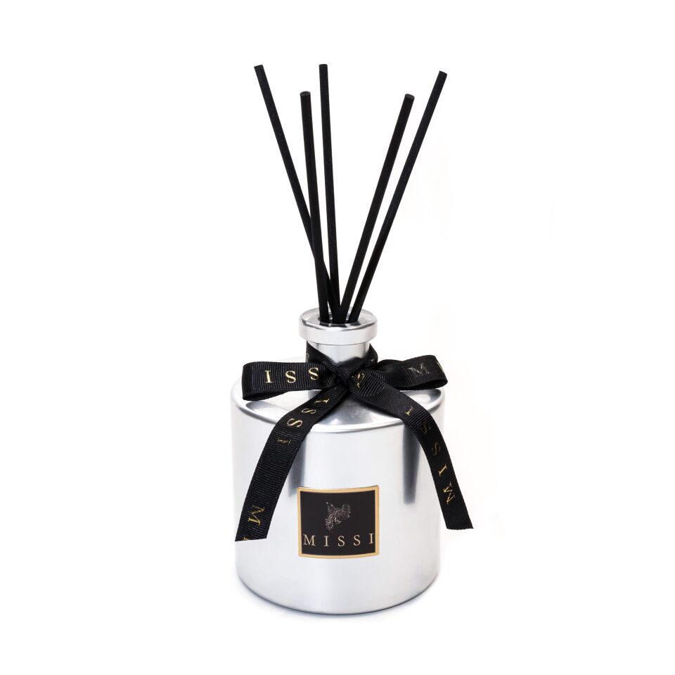 500 ml Parlak Silver Cam Şişe Black Vanilya Oda Kokusu