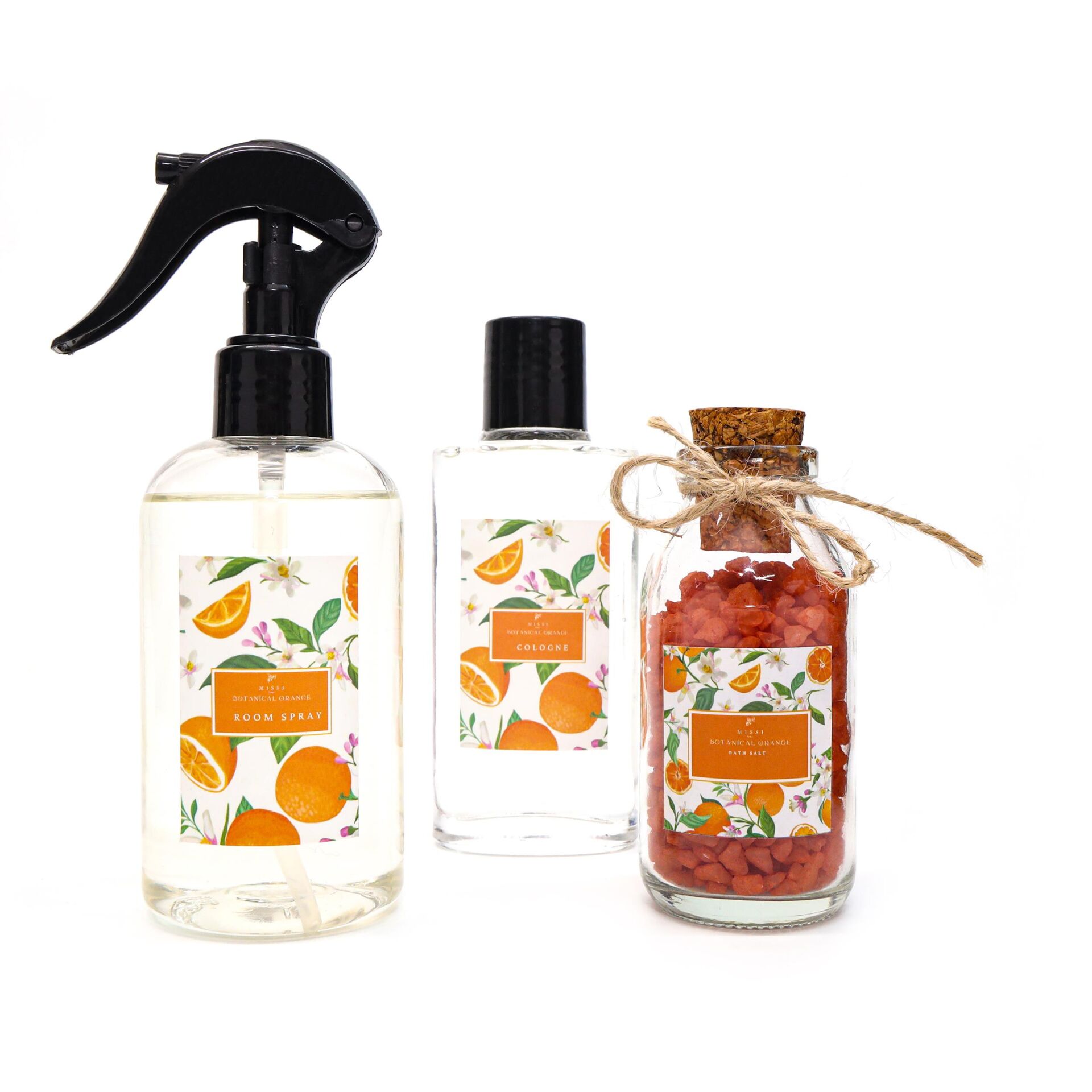 Botanical Orange Kokulu Banyo Hediye Seti (Oda Spreyi,Kolonya,Banyo Tuzu)