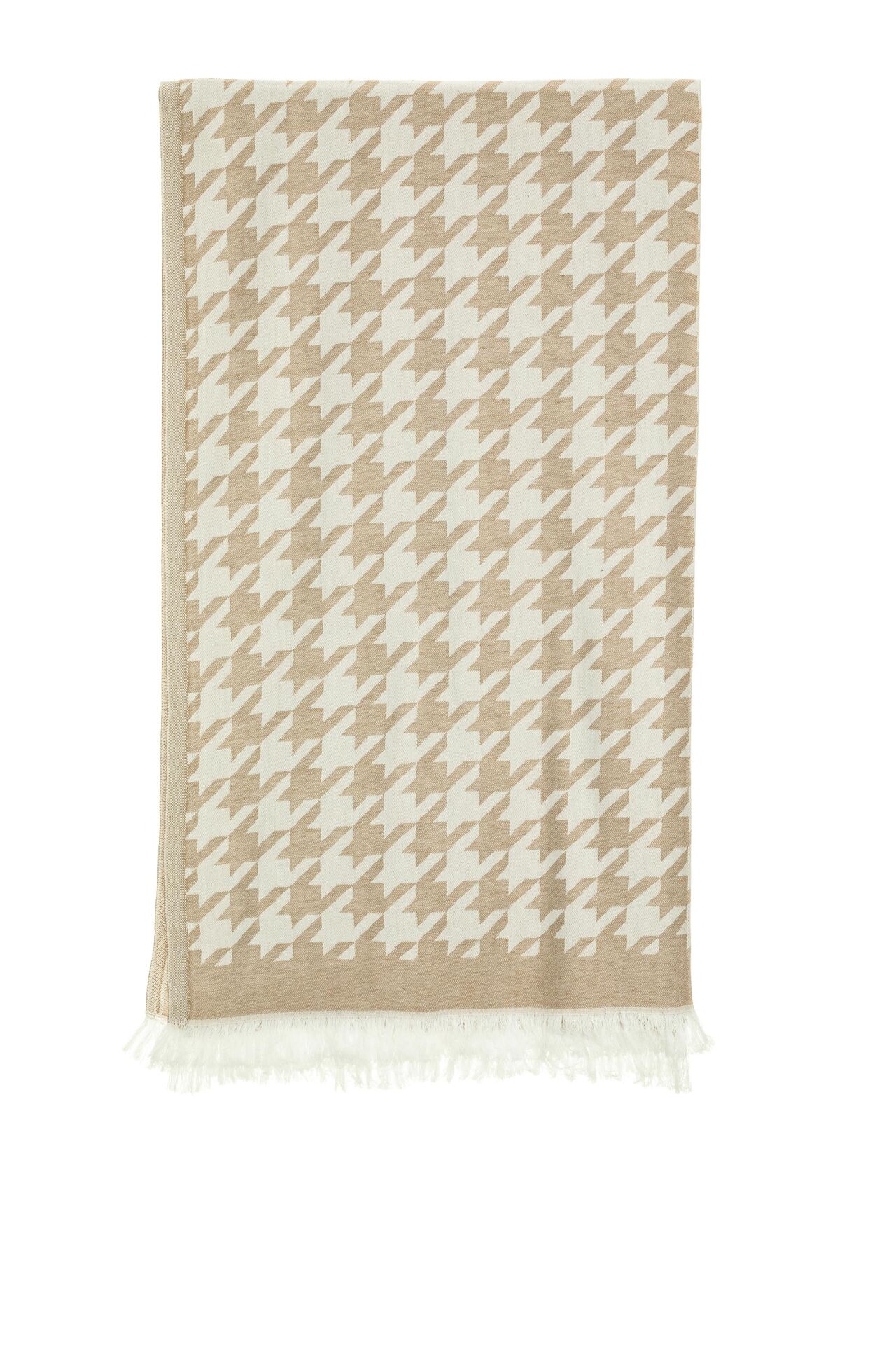 Bej Pıyedepul Jakarlı Pamuk Peştemal