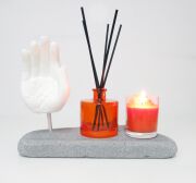 Mystic Buddha Kokulu Buddha Eli Objeli Naturel Antrasit Mermer Kaide