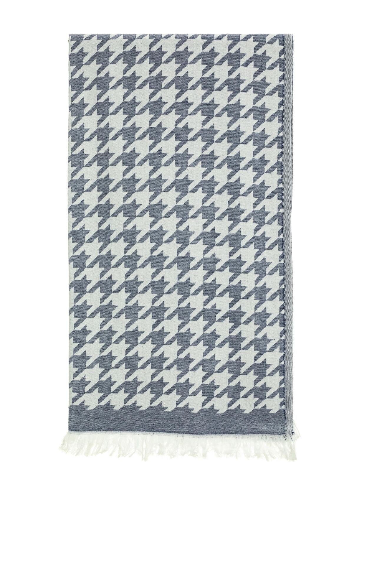 Lacivert Pıyedepul Jakarlı Pamuk Peştemal