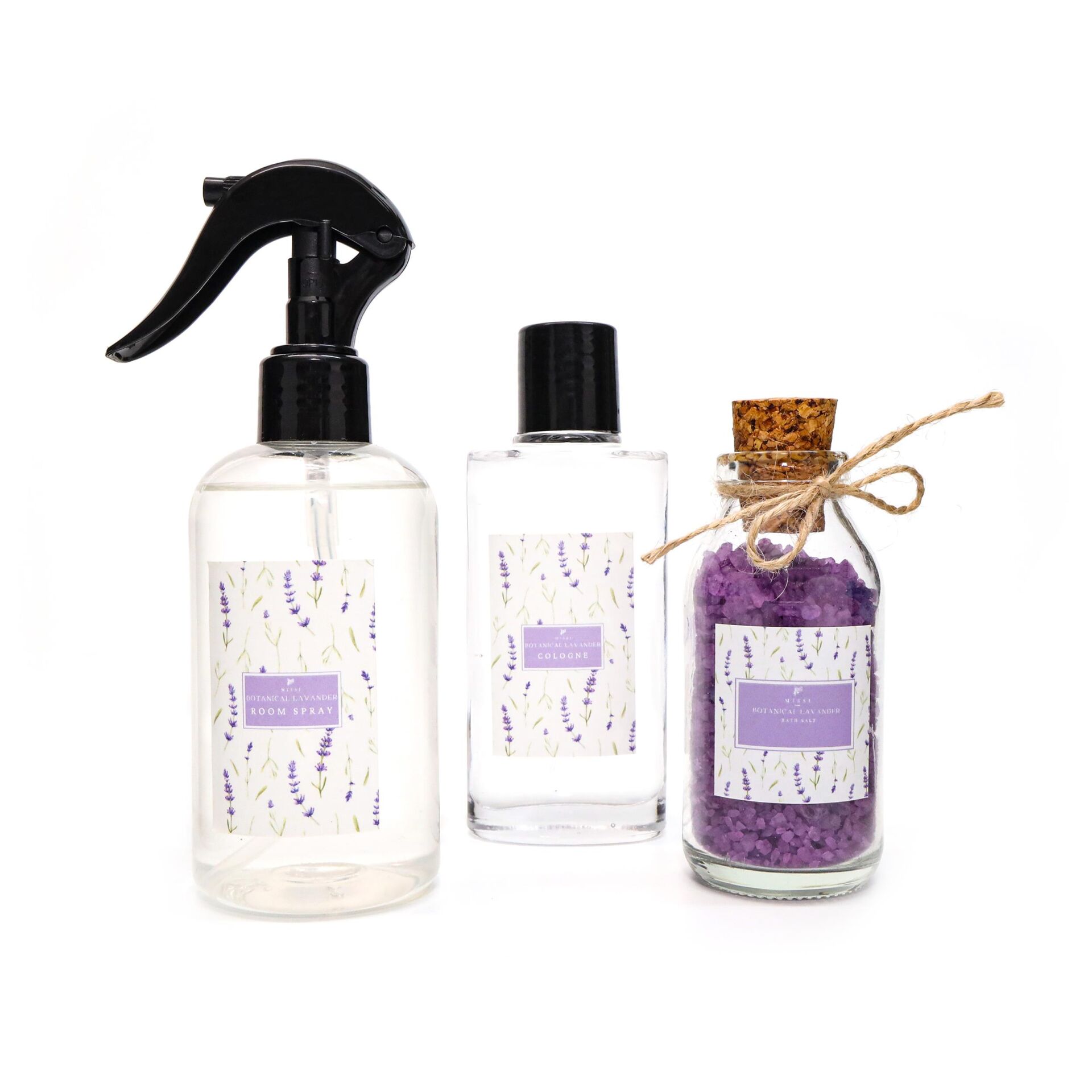 Botanical Lavander Kokulu Banyo Hediye Seti(Oda Spreyi,Kolonya,Banyo Tuzu)