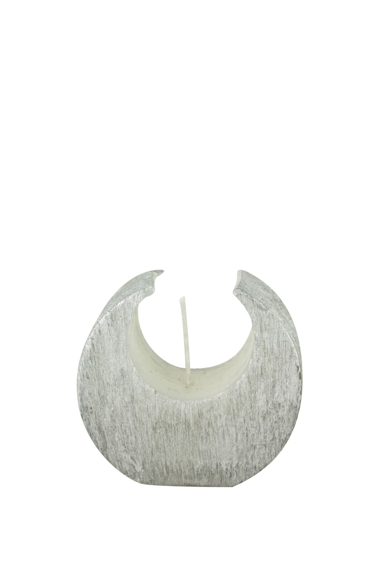 Gümüş Taramalı 10 cm Ay Mum