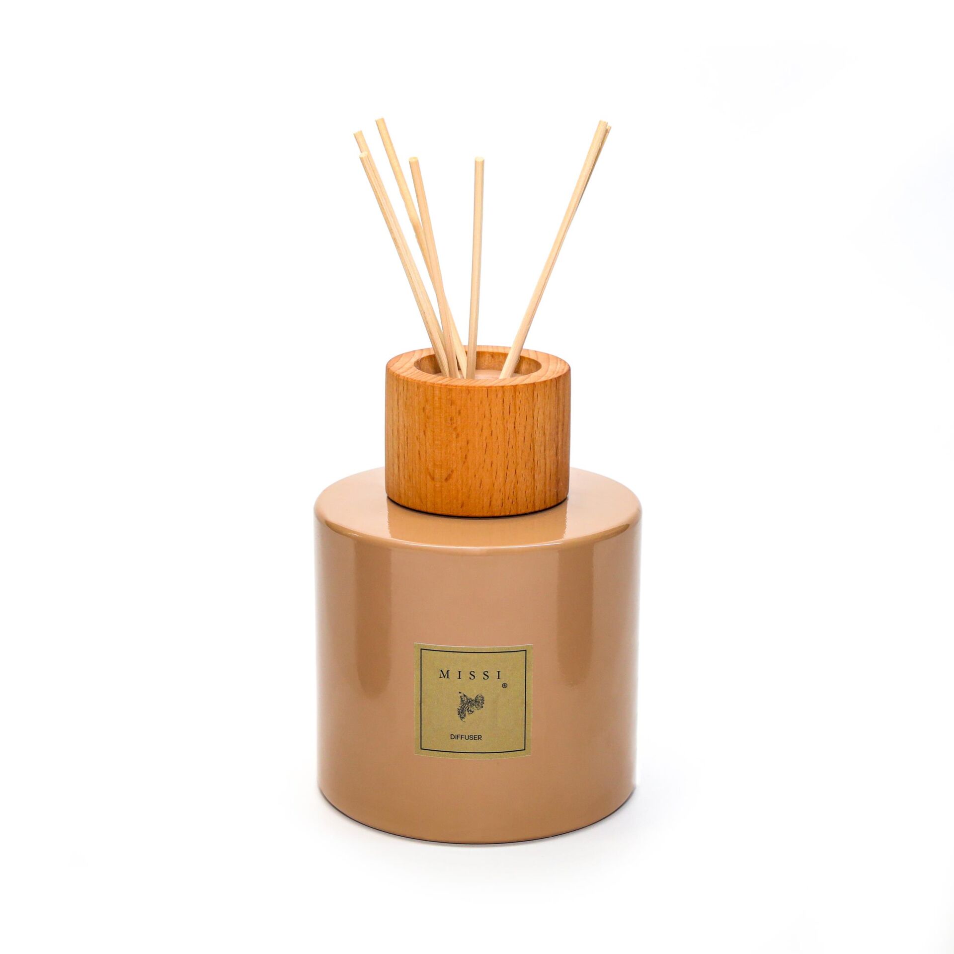 500 ml Ahşap Kapaklı Vizon Şişe Dark Amber Oda Kokusu