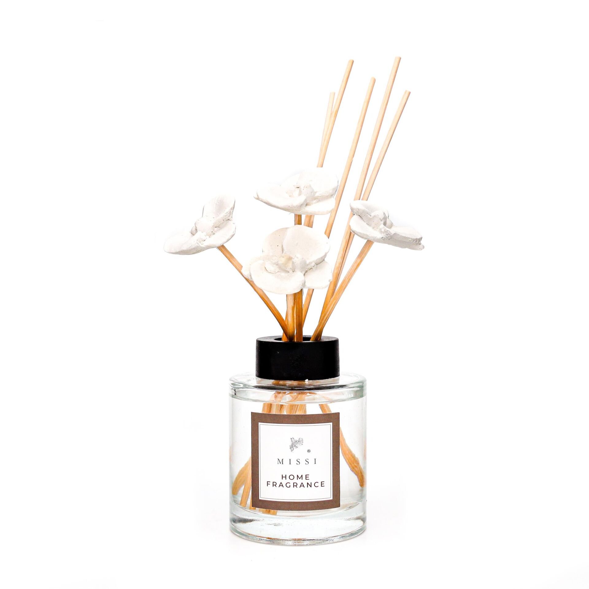 100 ml Ekru Orkide Taş Bambu Çubuklu Vanilya Sandal Oda Kokusu