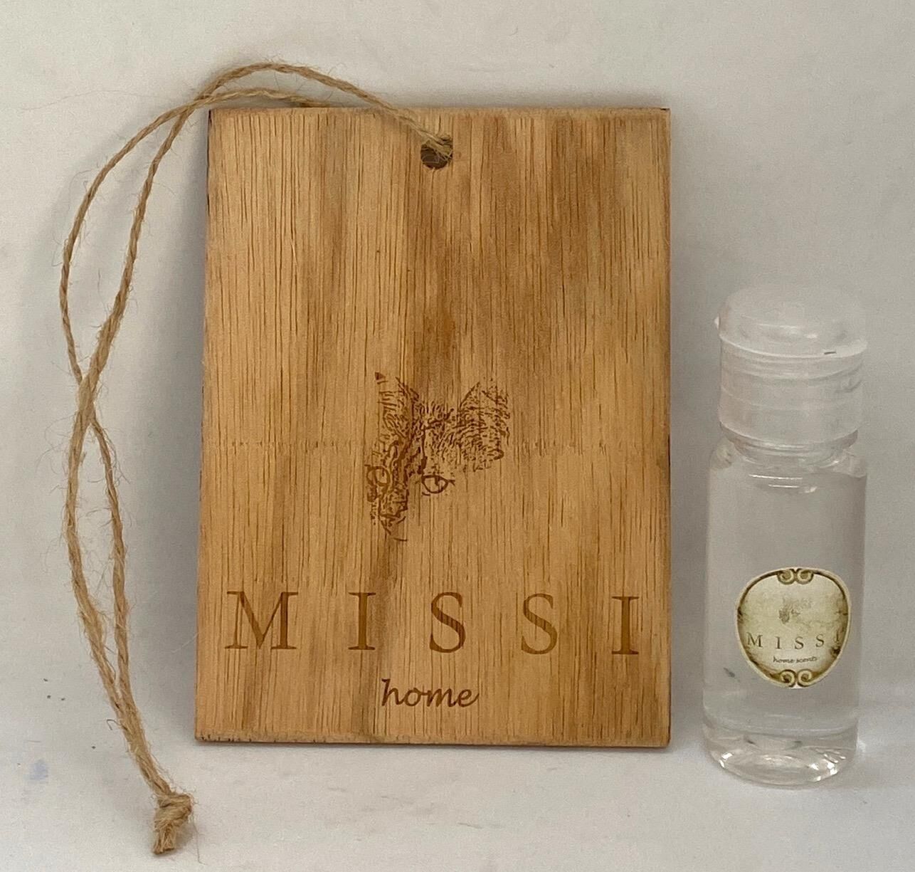 MİSSİ DOĞAL AHŞAP WHITE JASMIN KOKU KARTI VE 10 ML YEDEK ESANSI