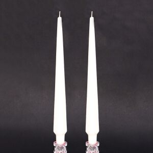 2li Ekru Piramit Şamdan Mum Seti -33 cm