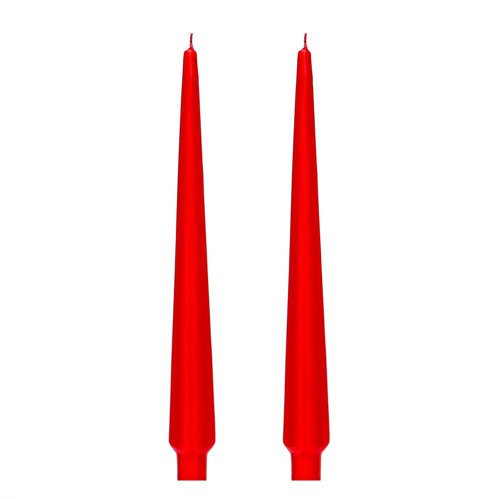 2li Kırmızı Piramit Şamdan Mum Seti-33 cm