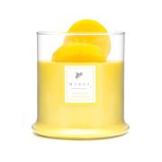 Büyük Üfleme Cam Ahşap Fitilli Limon Çiçeği Vegan Mum (380 gr)