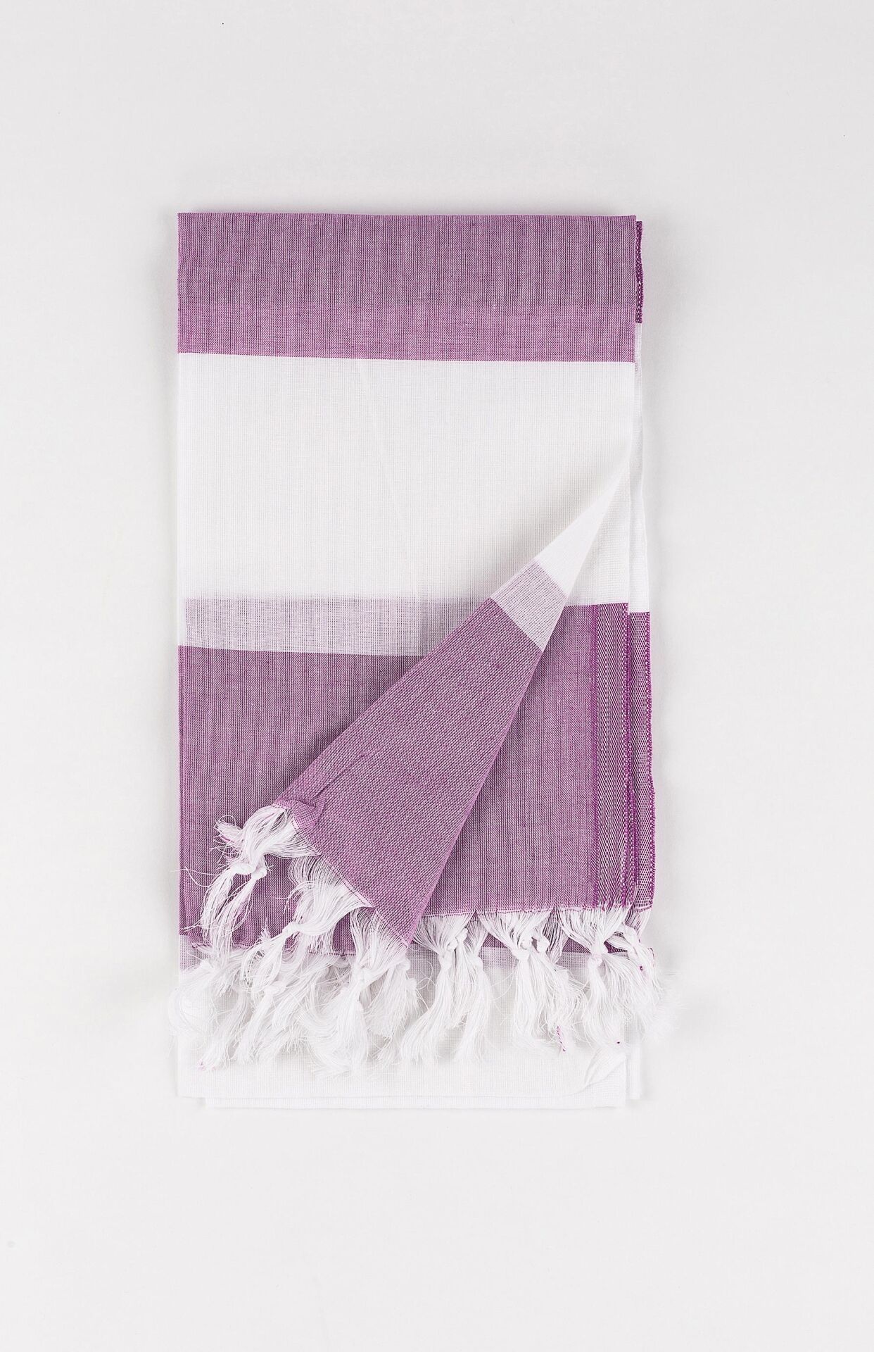 Mor Kalın Çizgili Pamuk Peştemal