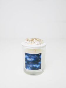 Seramik Taş Kapaklı Apple&Cinnamon Kokulu Ekru Vegan Mum (140 gr)