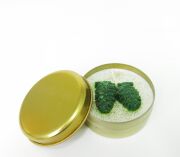 Spice Orange Kokulu Simli Kozalakl Dekorlu Gold Teneke Vegan Mum