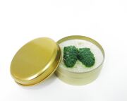 Spice Orange Kokulu Simli Kozalakl Dekorlu Gold Teneke Vegan Mum