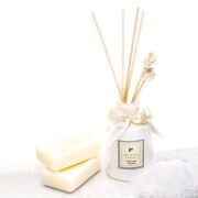 110 ml Ekru Silindir Şişe Beyaz Sabun Oda/Banyo Kokusu