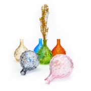 Saks Mavisi Bubble Cam Vazo (15 cm)