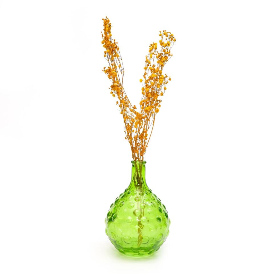 Yeşil Bubble Cam Vazo (15 cm)
