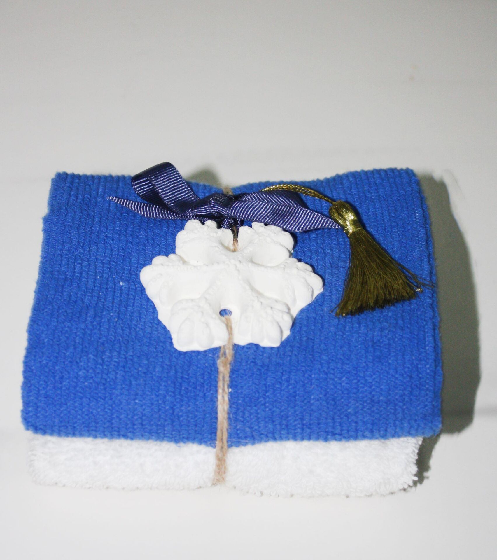 MİSSİ 2Lİ MAVİ&BEYAZ HAVLU HEDİYE SETİ