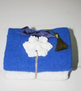 MİSSİ 2Lİ MAVİ&BEYAZ HAVLU HEDİYE SETİ