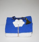 MİSSİ 2Lİ MAVİ&BEYAZ HAVLU HEDİYE SETİ