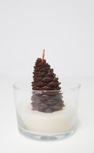 Spice Orange Kokulu Kozalak Dekorlu Vegan Mum