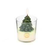 Yılbaşı Cam İçi Spice Orange Kokulu Yeşil Çam Ağacı Dekorlu Vegan Mum