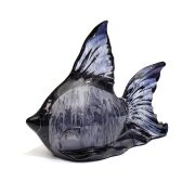 Dekoratif Ocean Art Siyah Balık Heykeli (23 cm)