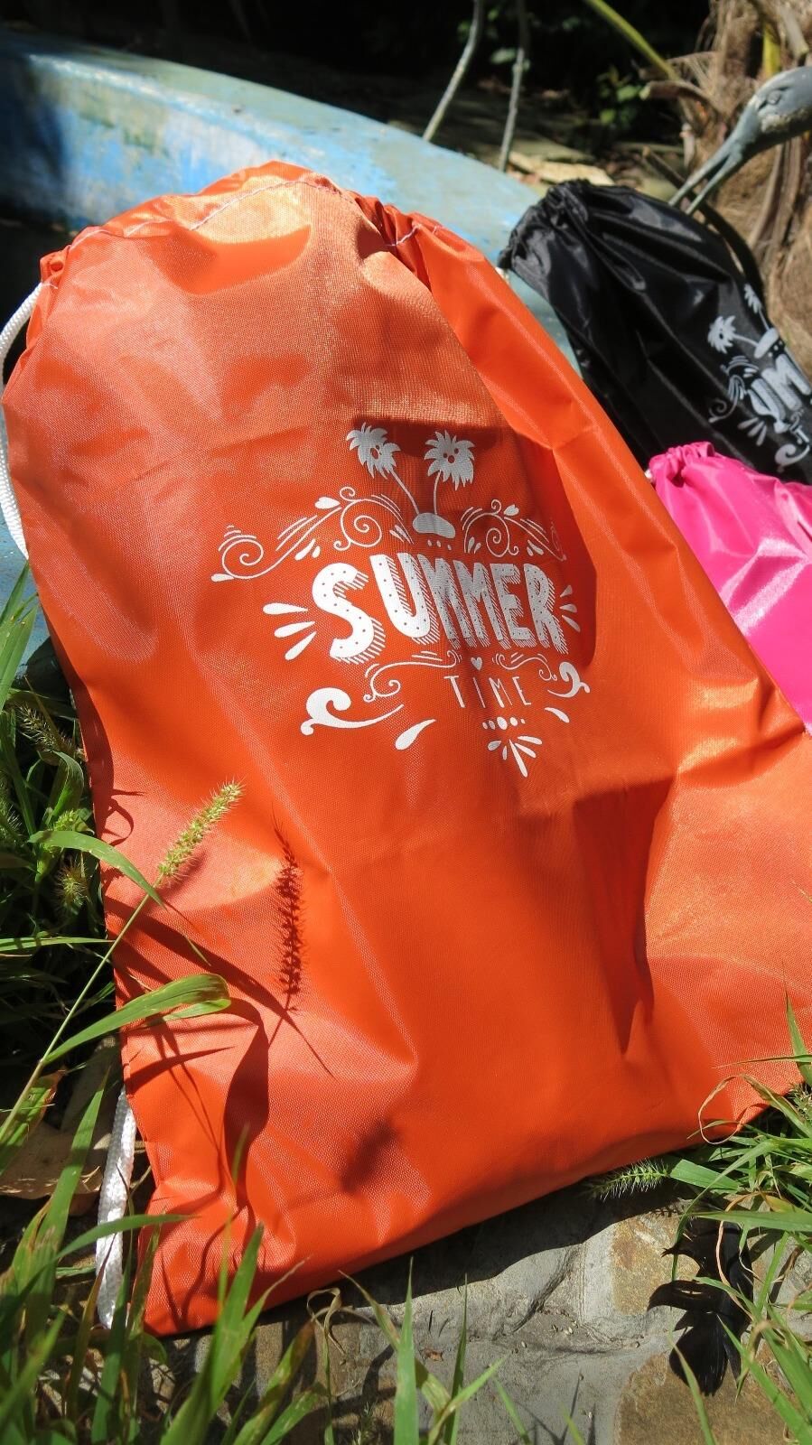 TURUNCU SUMMER SLOGANLI SU GEÇİRMEZ SIRT ÇANTASI