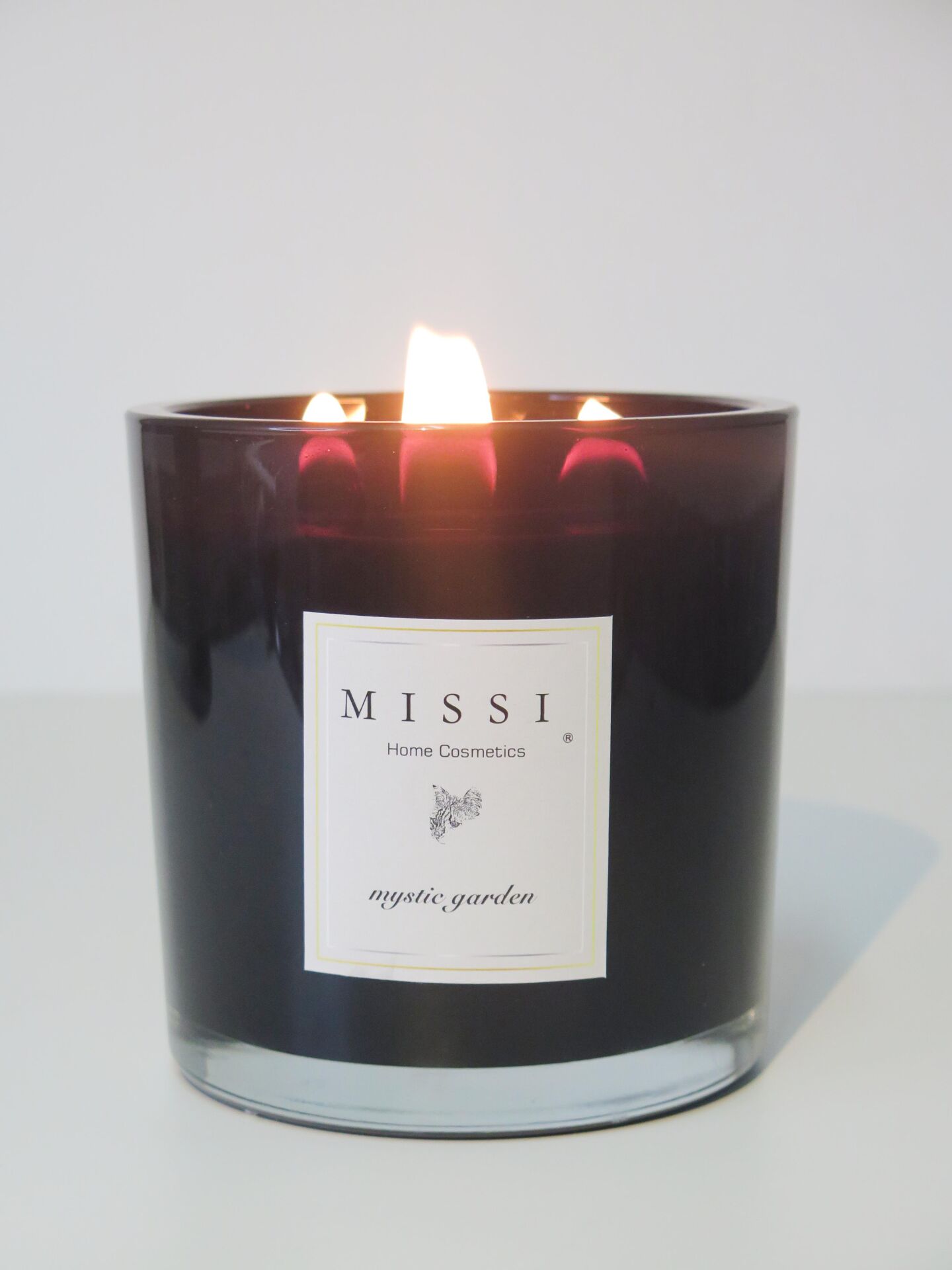 XXL Siyah Parlak Cam Ahşap Fitilli Mystic Garden Kokulu Vegan Mum