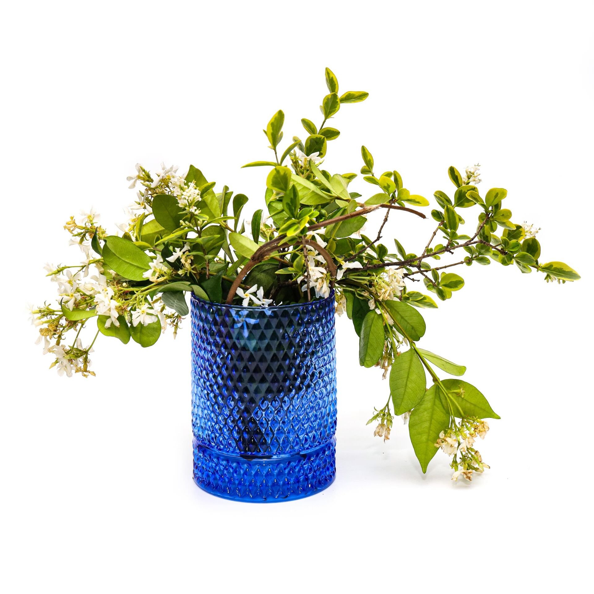 Saks Mavisi Diamond Cam Vazo/Mumluk (14 cm)