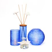 Saks Mavisi Diamond Cam Vazo/Mumluk (17 cm)