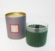 Özel Kutulu Kristal Cam Bardak Yeşil Apple&Cinnamon Kokulu Çıtırtılı Vegan Mum