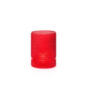 Kırmızı Diamond Cam Vazo/Mumluk (14 cm)