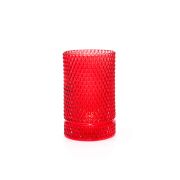 Kırmızı Diamond Cam Vazo/Mumluk(17 cm)