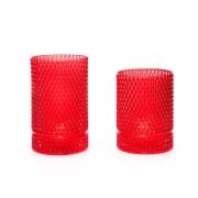 Kırmızı Diamond Cam Vazo/Mumluk(17 cm)