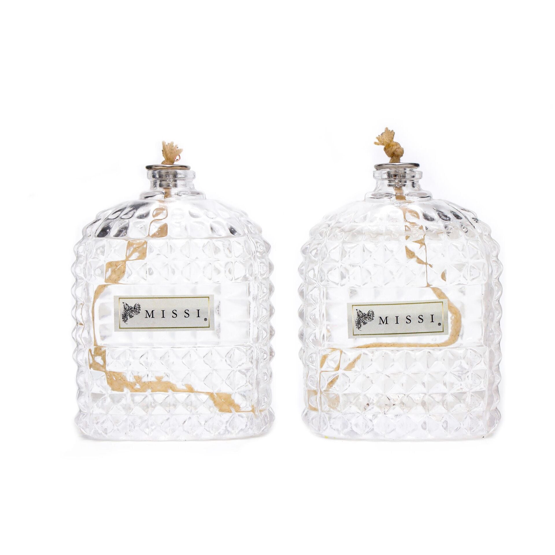 2'li Yasemin Kokulu Oval Kristal Cam Şişe Kandil Seti ( 2.100 ml)