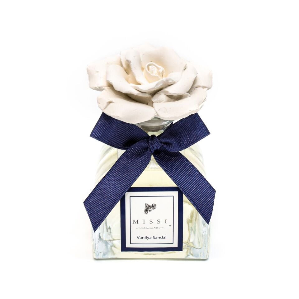 130 ml Lotus Şişe Seramik Taşlı Vanilya Sandal Oda Kokusu