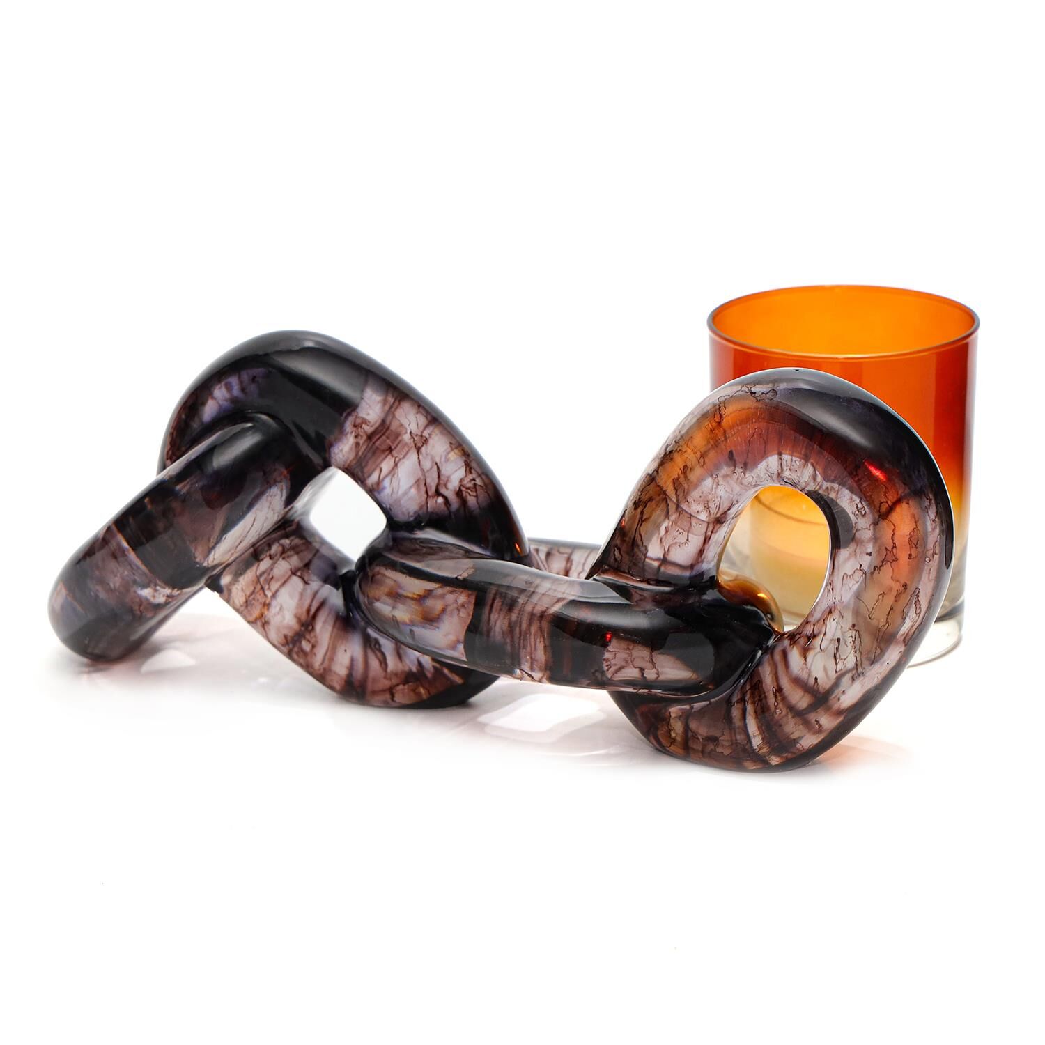 Dekoratif Transparan Kalın Kahverengi Zincir (26 cm)