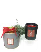 MİSSİ ÖZEL KUTULU SİYAH BARDAK APPLE&CINNAMON KOKULU VEGAN KIRMIZI MUM